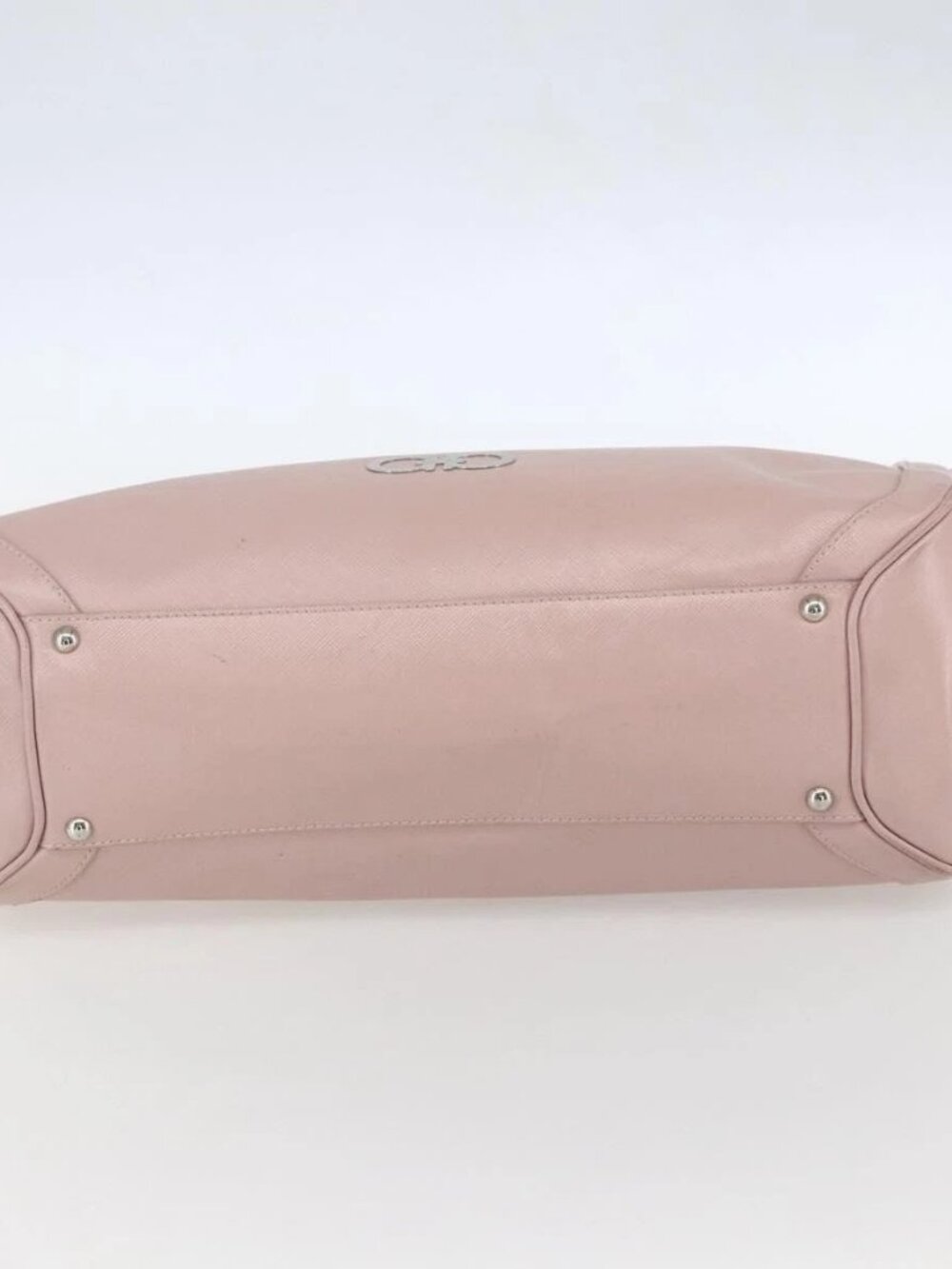 Salvatore Ferragamo Gancini Hand Bag Leather Pink Silver Auth 159143 - Picture 5 of 16